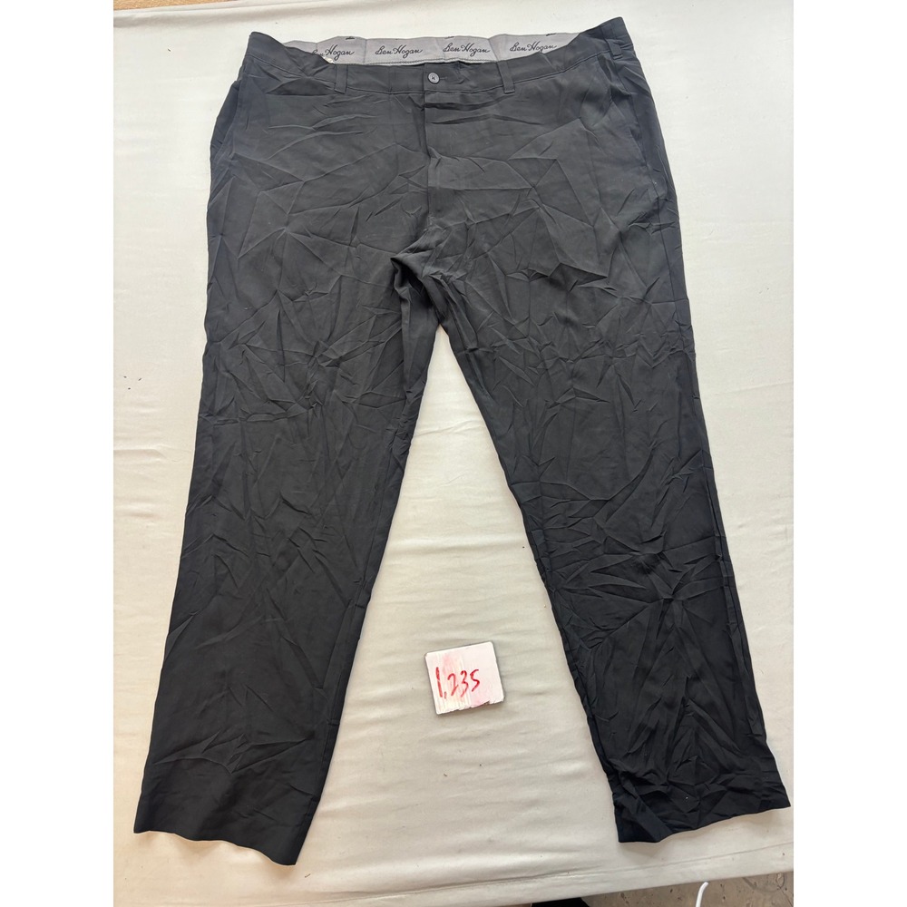 Ben Hogan Mens Black Performance Golf Pants Flat Front 42x32